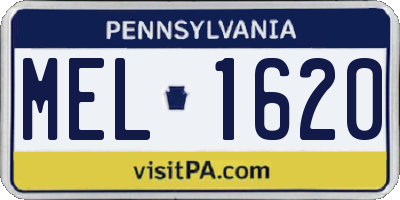 PA license plate MEL1620