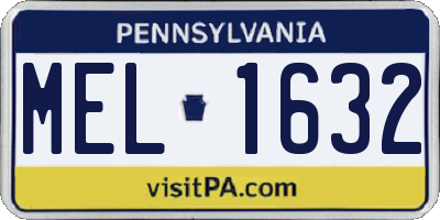 PA license plate MEL1632