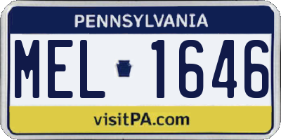 PA license plate MEL1646
