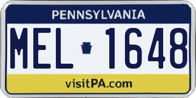 PA license plate MEL1648