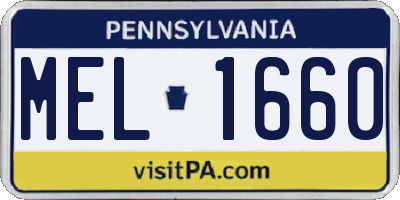 PA license plate MEL1660