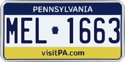 PA license plate MEL1663