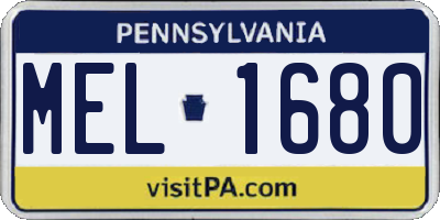 PA license plate MEL1680
