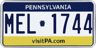 PA license plate MEL1744
