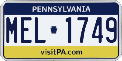 PA license plate MEL1749