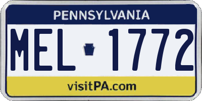 PA license plate MEL1772