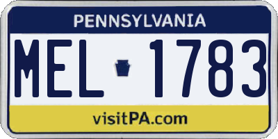 PA license plate MEL1783