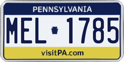 PA license plate MEL1785