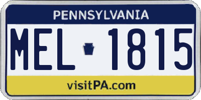 PA license plate MEL1815
