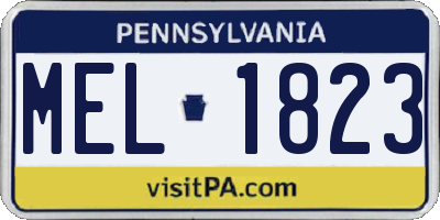 PA license plate MEL1823