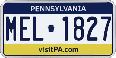 PA license plate MEL1827