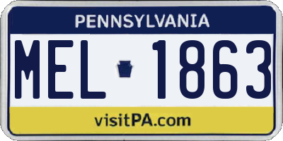 PA license plate MEL1863