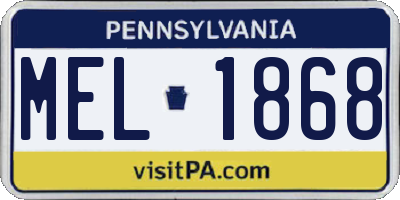 PA license plate MEL1868