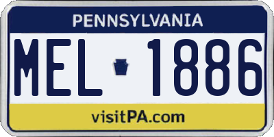 PA license plate MEL1886