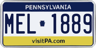 PA license plate MEL1889