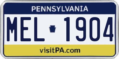 PA license plate MEL1904
