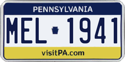 PA license plate MEL1941
