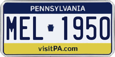 PA license plate MEL1950