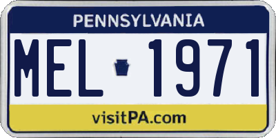 PA license plate MEL1971