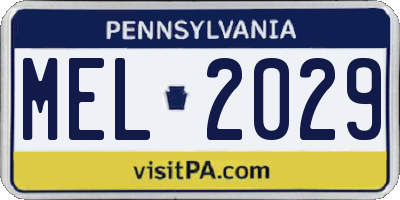PA license plate MEL2029