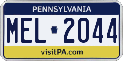 PA license plate MEL2044