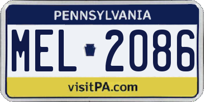 PA license plate MEL2086