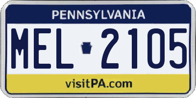 PA license plate MEL2105
