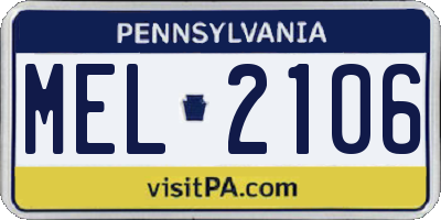 PA license plate MEL2106