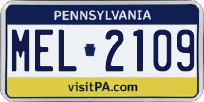 PA license plate MEL2109
