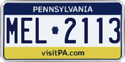 PA license plate MEL2113