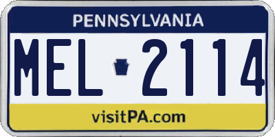 PA license plate MEL2114