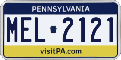 PA license plate MEL2121