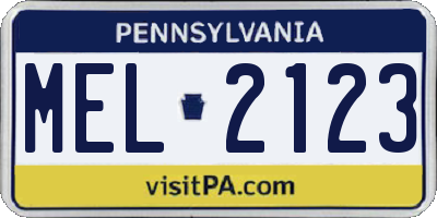PA license plate MEL2123