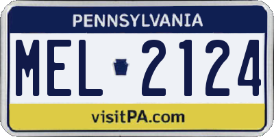 PA license plate MEL2124