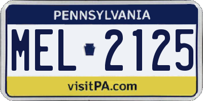 PA license plate MEL2125