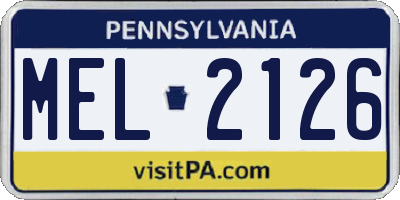 PA license plate MEL2126