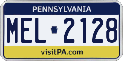 PA license plate MEL2128