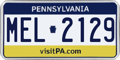 PA license plate MEL2129