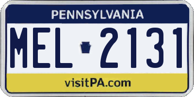 PA license plate MEL2131