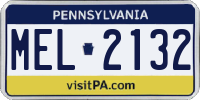 PA license plate MEL2132