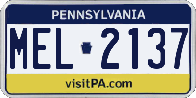PA license plate MEL2137