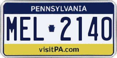 PA license plate MEL2140