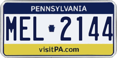 PA license plate MEL2144