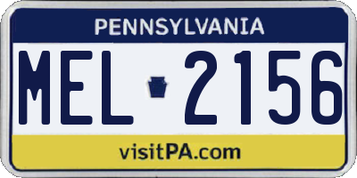 PA license plate MEL2156