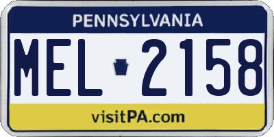 PA license plate MEL2158