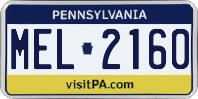 PA license plate MEL2160