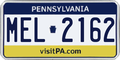 PA license plate MEL2162
