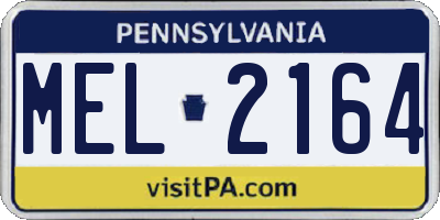PA license plate MEL2164