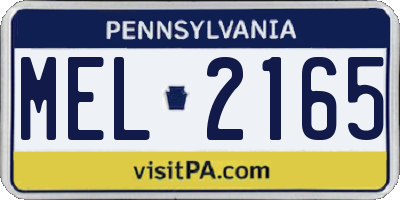 PA license plate MEL2165