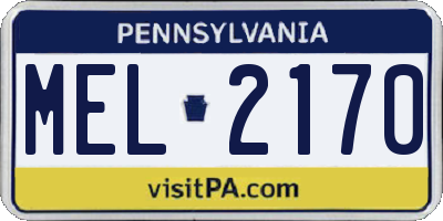 PA license plate MEL2170